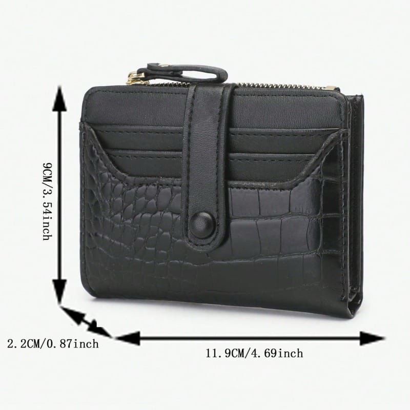 Mini Zipper Wallet for Women – Compact Card Holder | Stylish PU Leather Purse