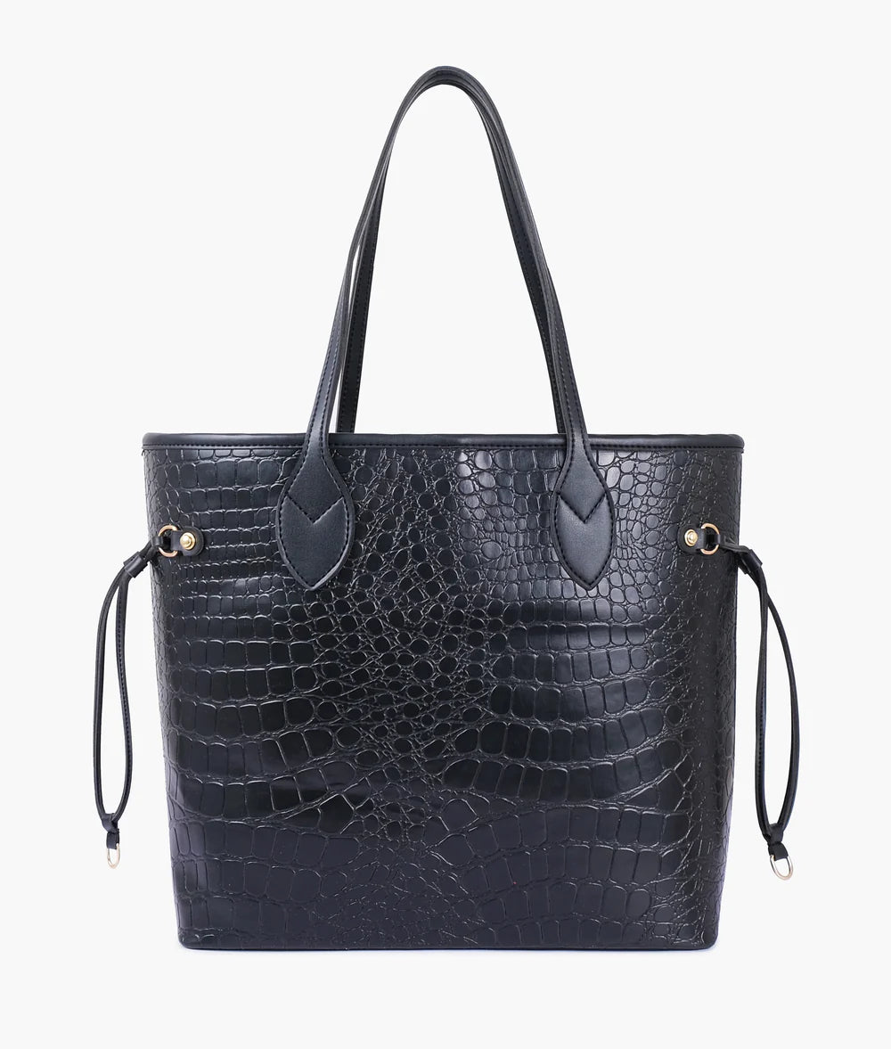 Luxury Crocodile Tote Bag \ Ladies Handbag-Black
