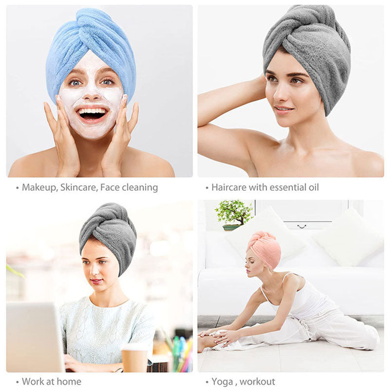 Quick Hair Dry Velvet Bath Towel Cap – Random Color - The BAG BAY