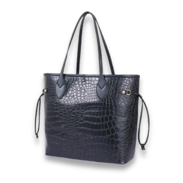 Luxury Crocodile Tote Bag \ Ladies Handbag-Black