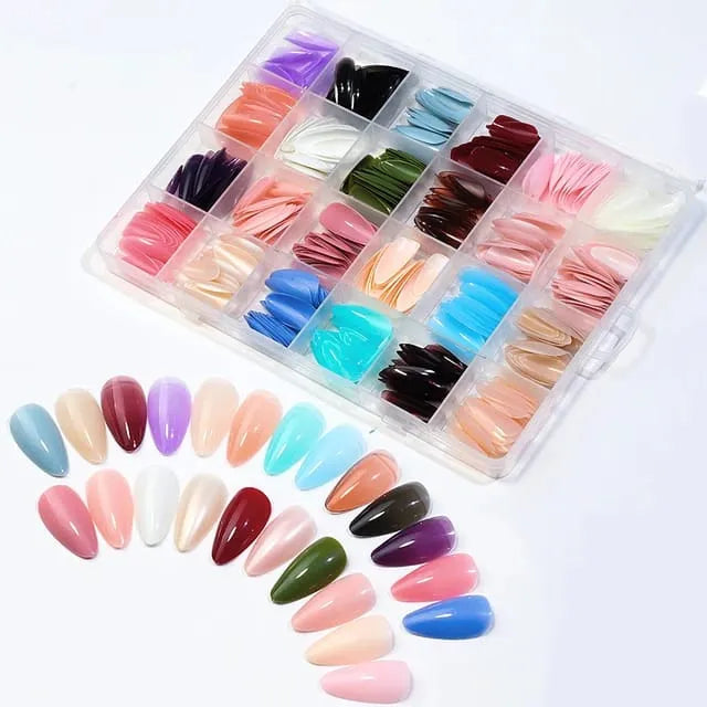 288 PCs Colorful Nails Box (Random Color)