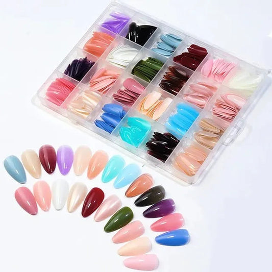288 PCs Colorful Nails Box (Random Color)