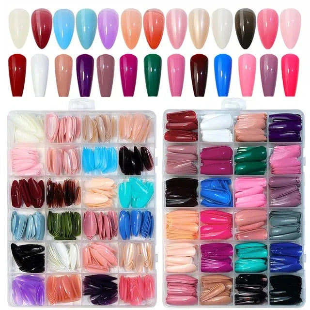 288 PCs Colorful Nails Box (Random Color)