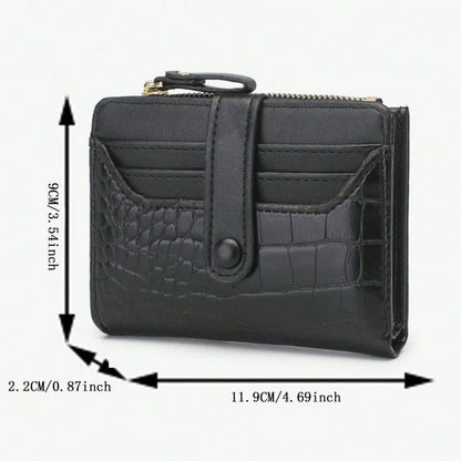 Mini Zipper Wallet for Women – Compact Card Holder | Stylish PU Leather Purse