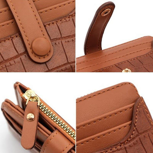 Mini Zipper Wallet for Women – Compact Card Holder | Stylish PU Leather Purse
