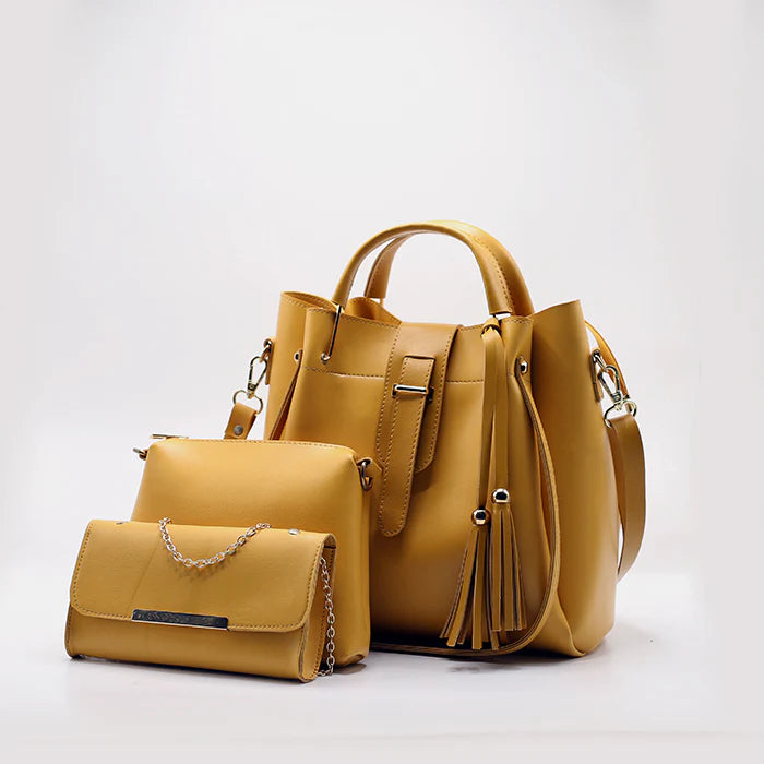 3 Pcs Mustard Handbag