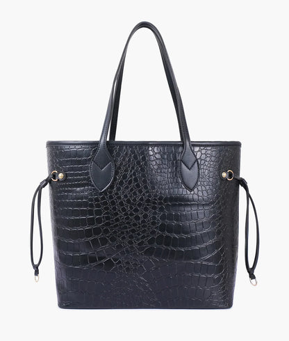 Luxury Crocodile Tote Bag \ Ladies Handbag-Black