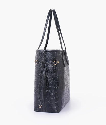 Luxury Crocodile Tote Bag \ Ladies Handbag-Black