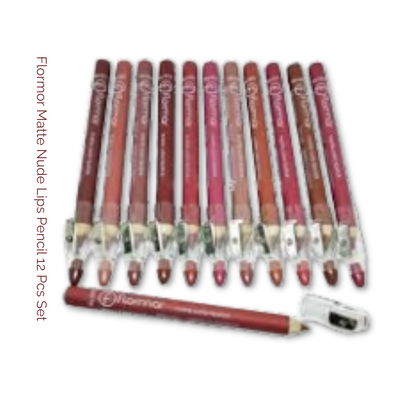 Flormor Matte Nude Lips Pencil 12 Pcs Set