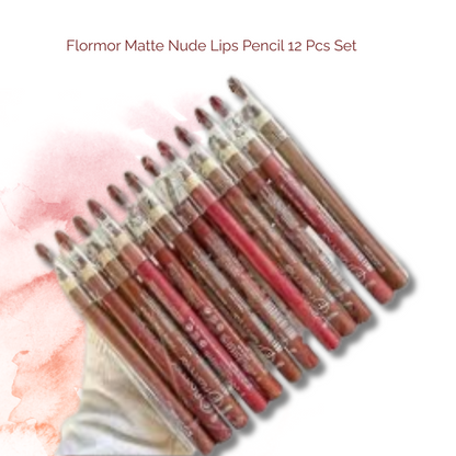Flormor Matte Nude Lips Pencil 12 Pcs Set
