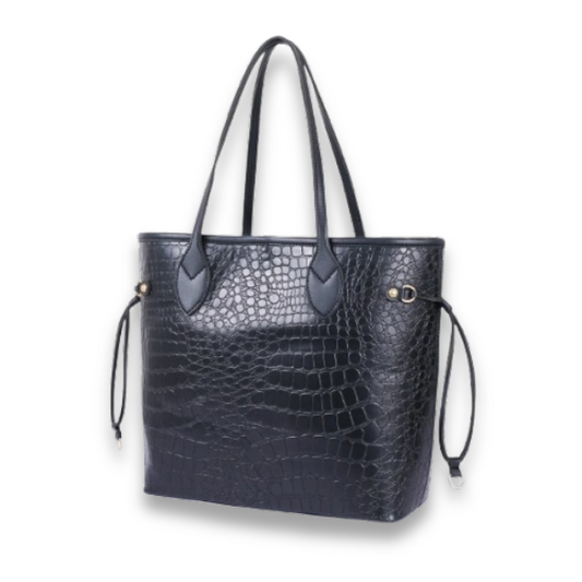 Luxury Crocodile Tote Bag \ Ladies Handbag-Black