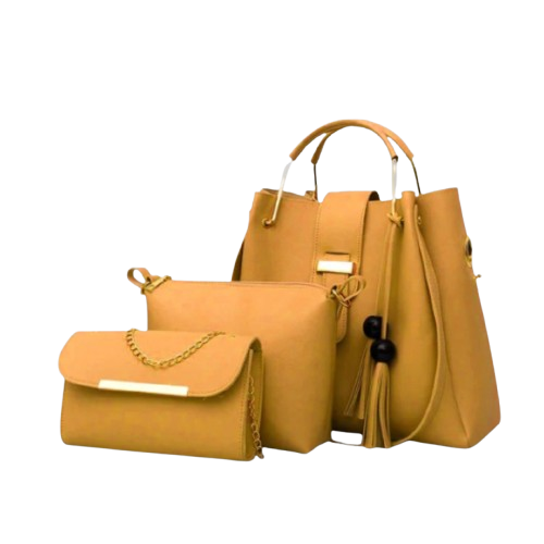 3 Pcs Mustard Handbag